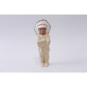 Cellophane, Native American, Indian, Chief, PVC Figure, Vintage, Toy, Collectibl